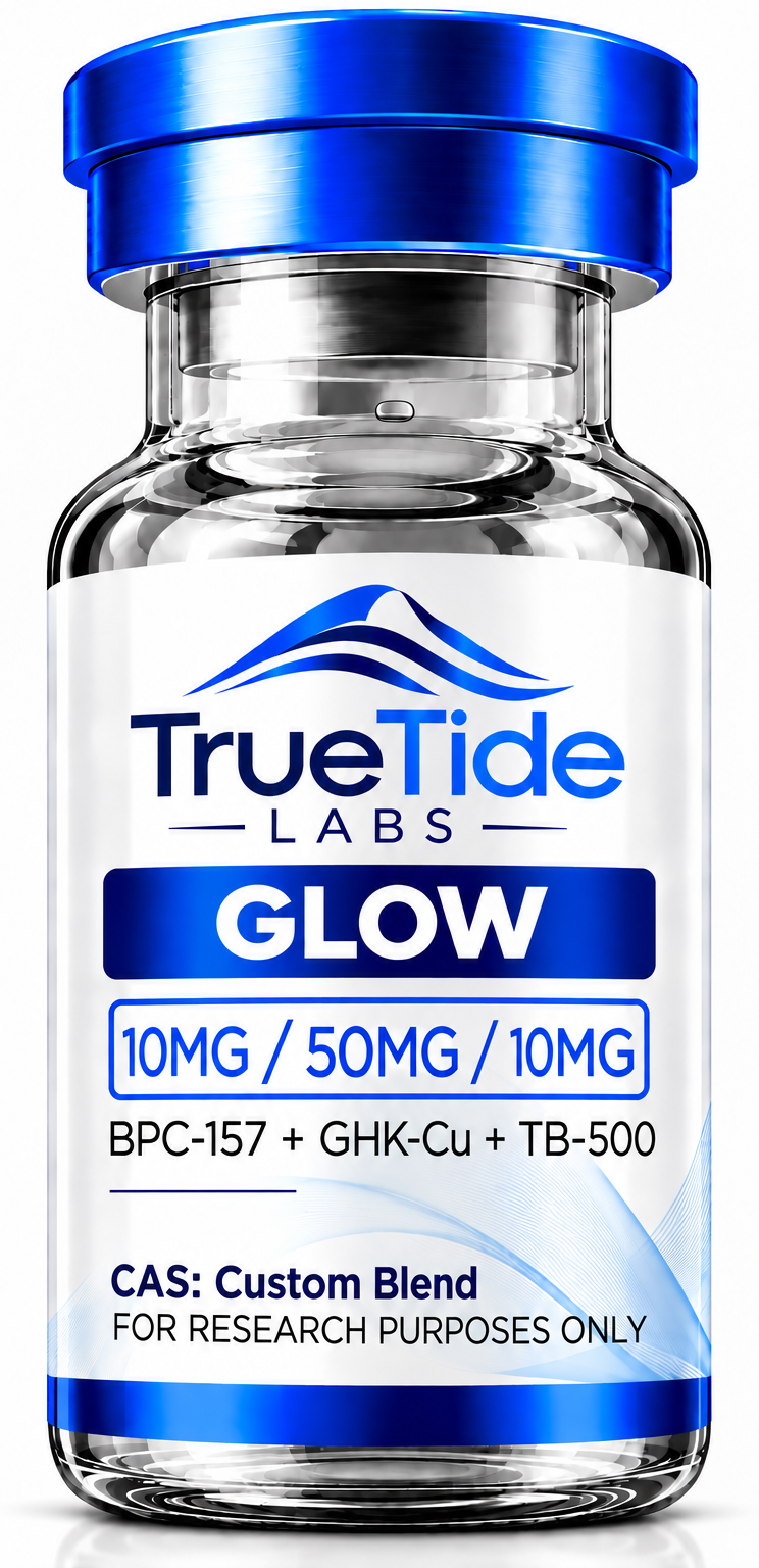 GLOW Blend · BPC-157 + GHK-Cu + TB-500 10 mg / 50 mg / 10 mg vial